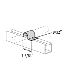 1/4" OD ONE HOLE TUBING CLAMP 14 GA  - 304 STAINLESS STEEL