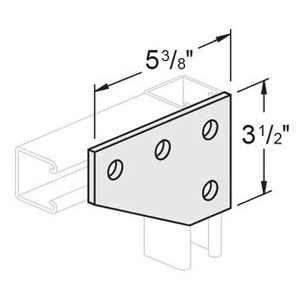 4 HOLE FLAT GUSSET CORNER PLATE 3-1/2 X 5-3/8 - ELECTRO GALVANIZED