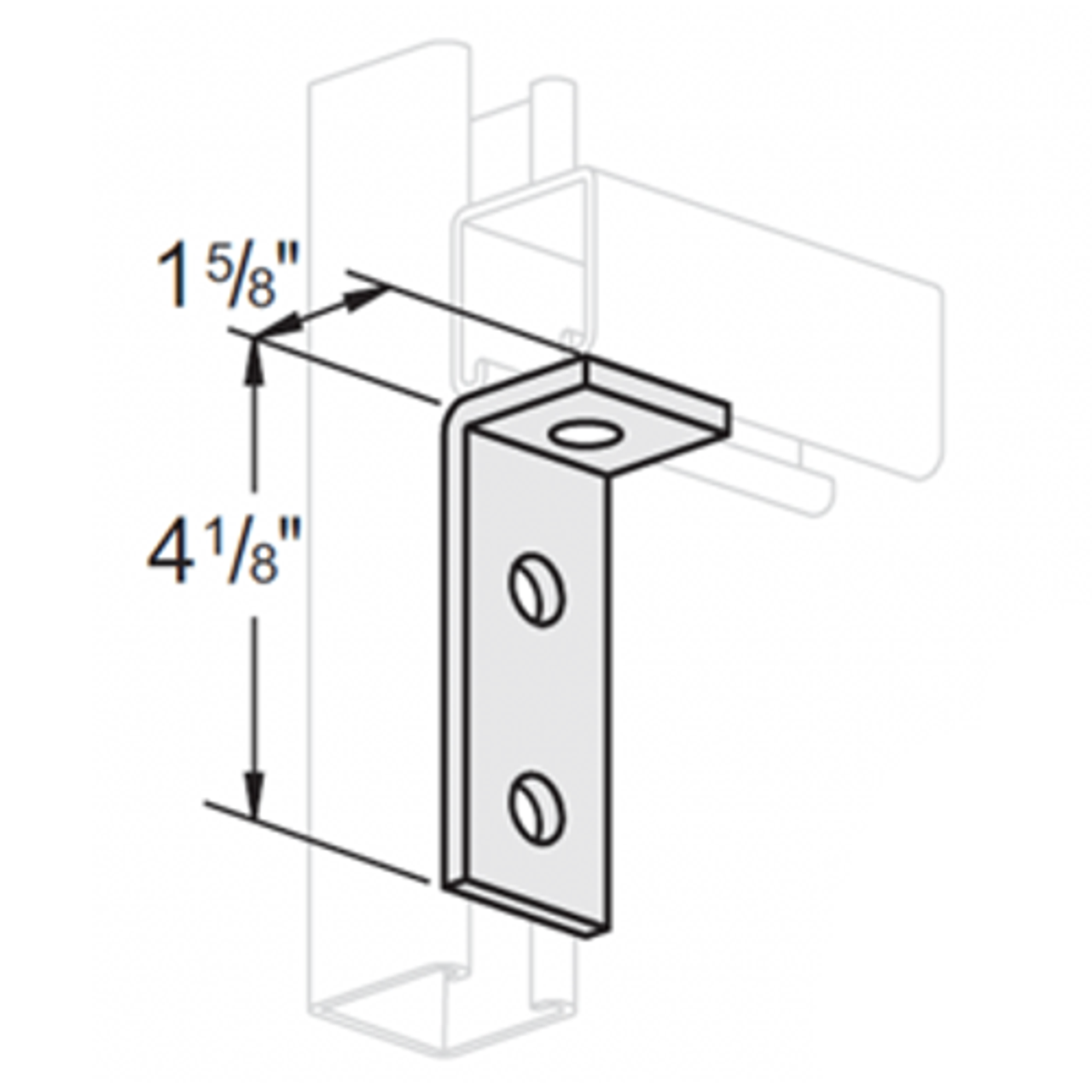 3 HOLE CORNER ANGLE - 1-5/8 X 4-1/8 - YELLOW ZINC