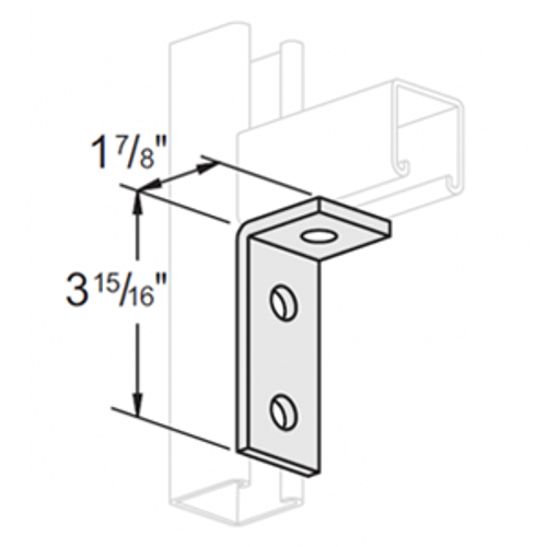 3 HOLE CORNER ANGLE - 1-7/8 X 3-15/16 - YELLOW ZINC