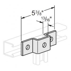 3 HOLE U SUPPORT FOR 13/16" CHANNEL - ELECTRO GALVANIZED
