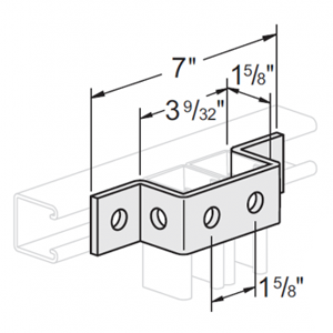 6 HOLE U SUPPORT FOR 1-5/8" DOUBLE CHANNEL - ELECTRO GALVANIZED