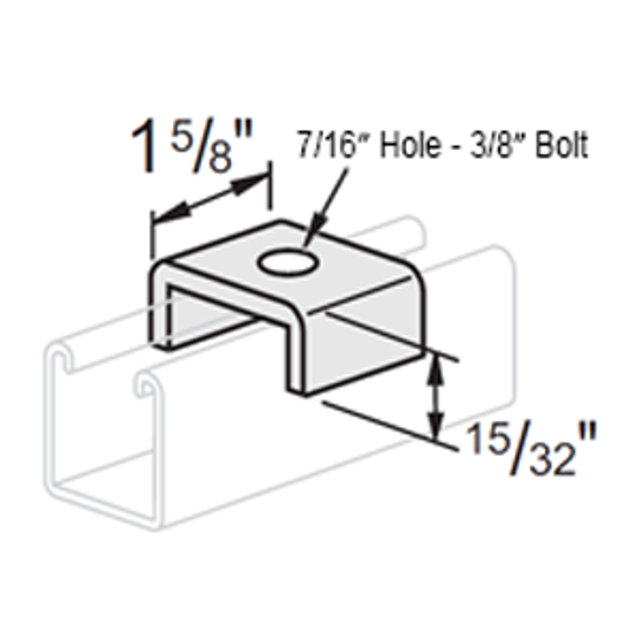 3/8" U SHAPE SADDLE WASHER - ELECTRO GALVANIZED