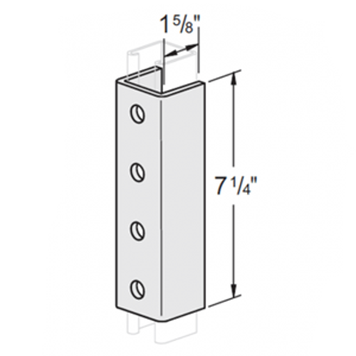 4 HOLE SPLICE CLEVIS FOR 1-5/8" X 1-5/8" STRUT - HOT DIPPED GALVANIZED