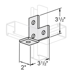 4 HOLE 90 DEGREE OFFSET BENT TEE, RIGHT HAND - ELECTRO GALVANIZED