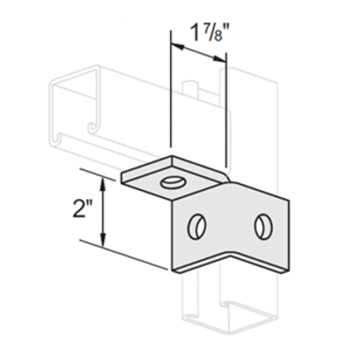 3 HOLE SINGLE CORNER WING, LEFT HAND - YELLOW ZINC
