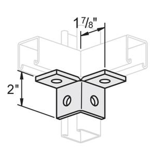 4 HOLE DOUBLE CORNER WING - ELECTRO GALVANIZED