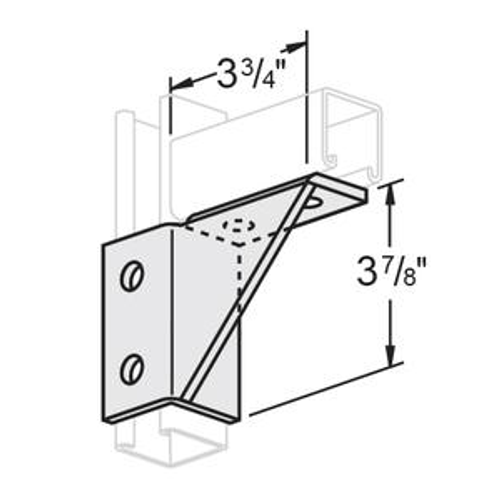 4 HOLE GUSSETED SINGLE CORNER WING, WELDED GUSSET RIGHT HAND - ELECTRO GALVANIZED