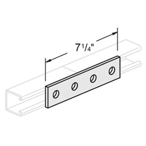 4 HOLE FLAT SPLICE PLATE - 1-5/8 X 7-1/4 - YELLOW ZINC