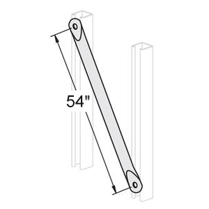 2 HOLE ROUND STRAIGHT DIAGONAL BRACE, 54" - ELECTRO GALVANIZED