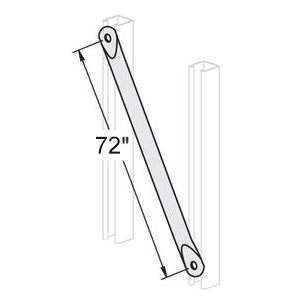 2 HOLE ROUND STRAIGHT DIAGONAL BRACE, 72" - ELECTRO GALVANIZED