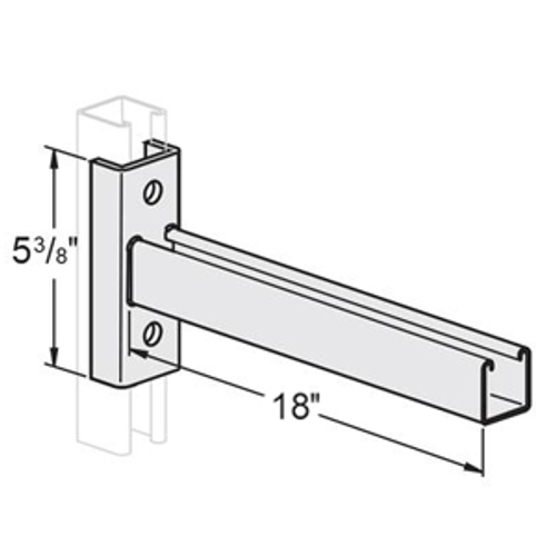 SINGLE CHANNEL REVERSIBLE CLEVIS BRACKET, 18" - HOT DIPPED GALVANIZED