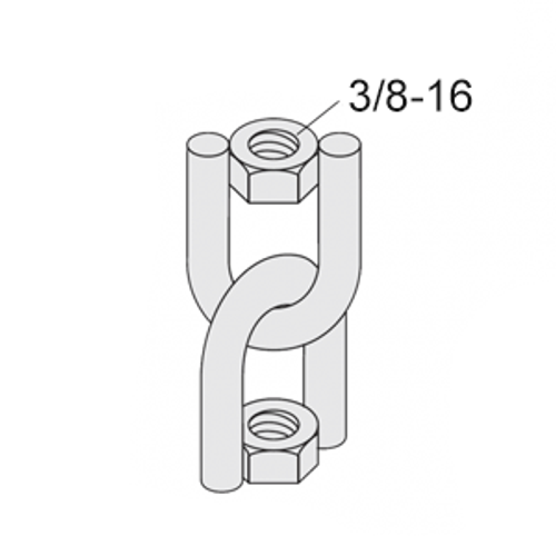FEMALE/FEMALE SWIVEL, 3/8-16 THREAD - ELECTRO GALVANIZED
