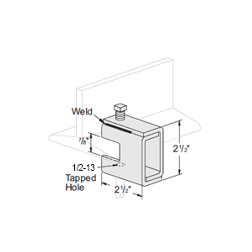 HEAVY DUTY BEAM CLAMP W/7/8" JAW OPENING, 1/4" WALL THICKNESS FOR 1/2" ROD - ELECTRO GALVANIZED
