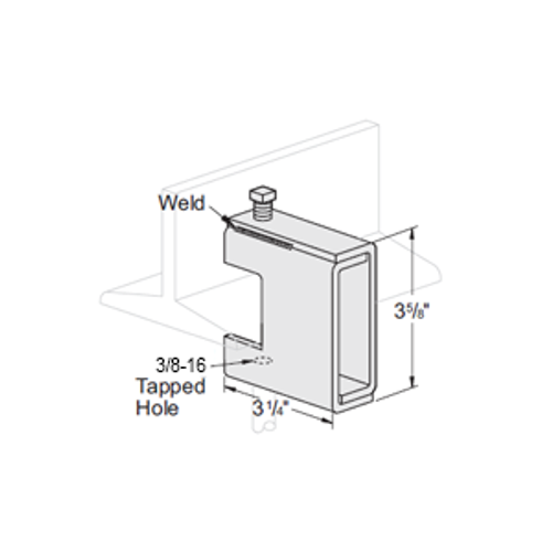 HEAVY DUTY BEAM CLAMP W/1-21/32" JAW OPENING, 3/16" WALL THICKNESS FOR 3/8" ROD - ELECTRO GALVANIZED