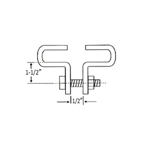 STANDARD DUTY CENTER LOAD BEAM CLAMP, 6" MAX FLANGE WIDTH - PLAIN FINISH