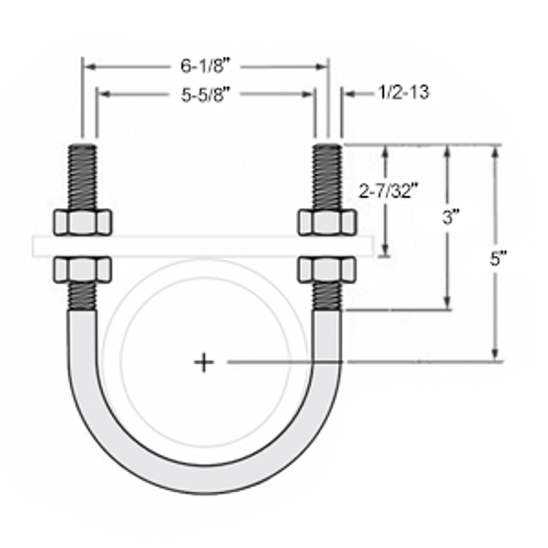 U-BOLT FOR 5" PIPE - BLACK