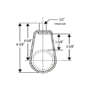 3" IRON PIPE SWIVEL RING, 1/2" THREAD - ELECTRO GALVANIZED