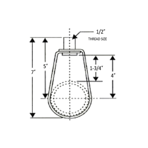3-1/2" IRON PIPE SWIVEL RING, 1/2" THREAD - ELECTRO GALVANIZED