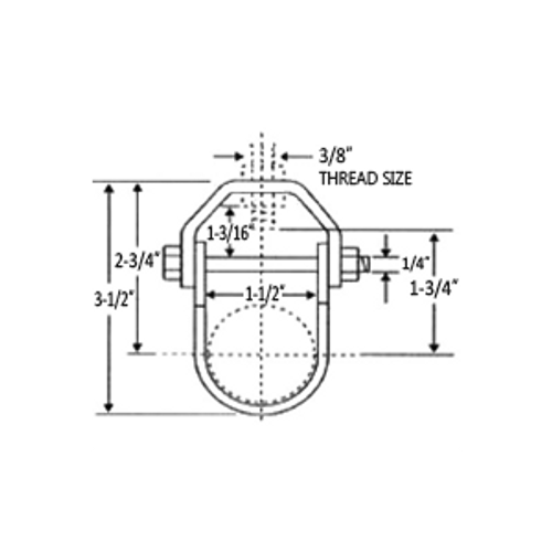 1" LIGHT DUTY CLEVIS HANGER, 3/8" THREAD - ELECTRO GALVANIZED