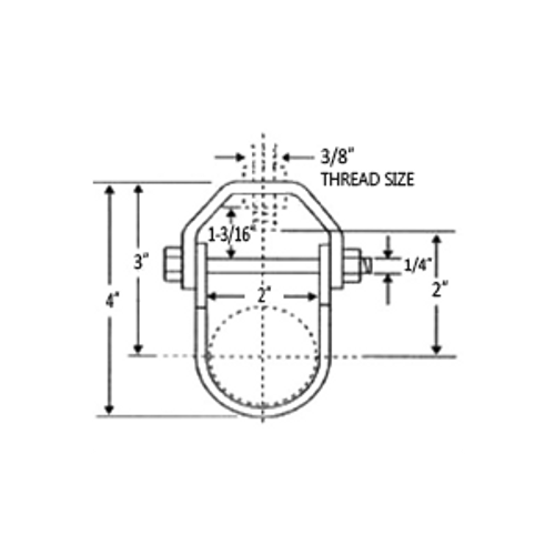 1-1/2" LIGHT DUTY CLEVIS HANGER, 3/8" THREAD - ELECTRO GALVANIZED