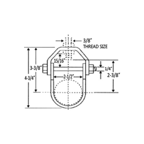 2" LIGHT DUTY CLEVIS HANGER, 3/8" THREAD - ELECTRO GALVANIZED