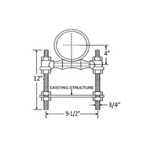 6" ADJUSTABLE ROLLER SUPPORT - HOT DIPPED GALVANIZED