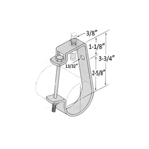 2" J TYPE CONDUIT HANGER - ELECTRO GALVANIZED