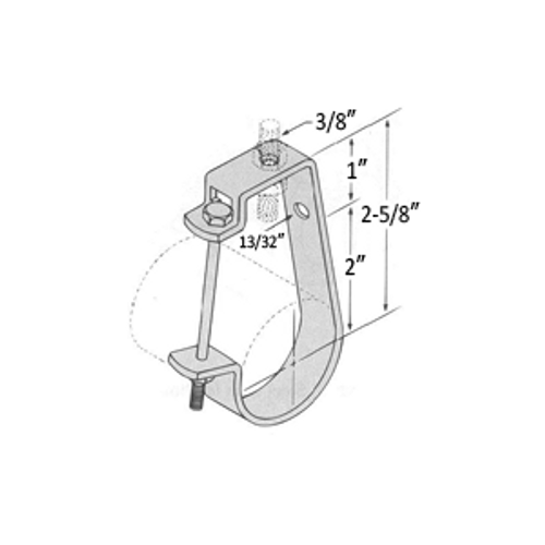 1/2" J TYPE CONDUIT HANGER - 304 STAINLESS STEEL