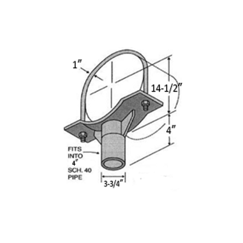 20" HEAVY DUTY PIPE SADDLE WITH U-BOLT - 316 STAINLESS STEEL
