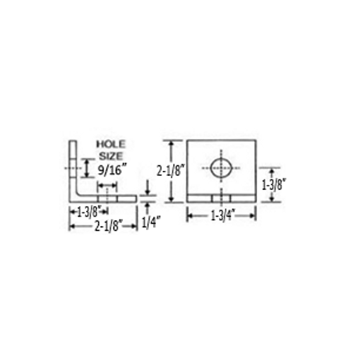 1/2" ROD SIZE SIDE BEAM BRACKET, 1/4" THICK - ELECTRO GALVANIZED