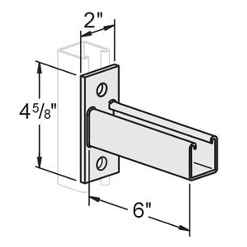 SINGLE CHANNEL REVERSIBLE BRACKET, 6" - GREEN