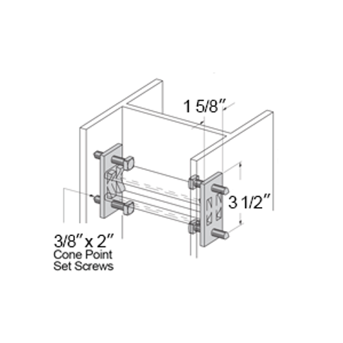 3-1/2" COLUMN CLAMP FOR 1-5/8" x 1-5/8" 12 GAUGE STRUT, PAIR - ELECTRO GALVANIZED