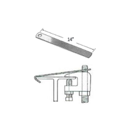 3/8" ROD SIZE X 1" WIDE X 14" LONG RETAINING STRAP - BLACK