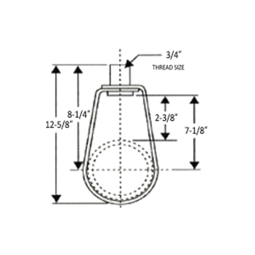 8" IRON PIPE SWIVEL RING, 3/4" THREAD - PVC COATED