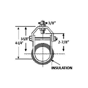 3/4" STANDARD CLEVIS HANGER EXTENDED BOTTOM, 3/8" THREAD - BLACK