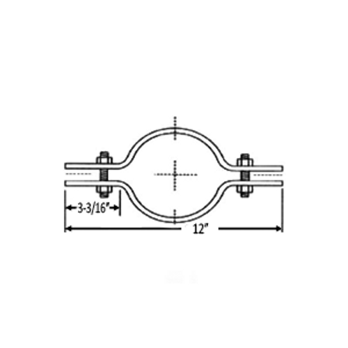 2-1/2" RISER CLAMP, IRON PIPE - PVC COATED