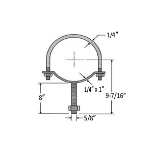 2" PIPE SADDLE SUPPORT - BLACK