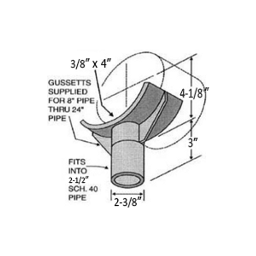 5" HEAVY DUTY PIPE SADDLE - BLACK