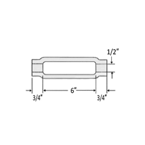 1/2" TURNBUCKLE, 6" MAX ADJUSTMENT - BLACK