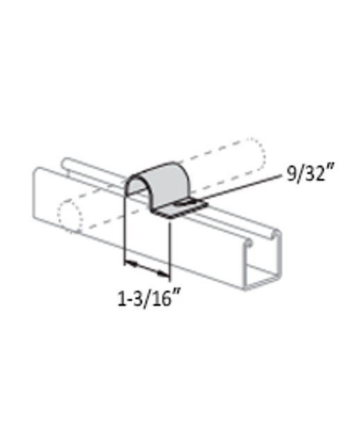 3/8" OD ONE HOLE TUBING CLAMP 14 GA  - 304 STAINLESS STEEL