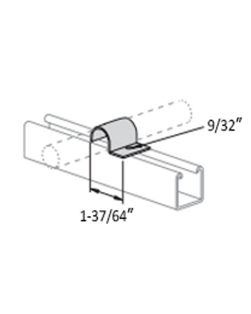 3/4" OD ONE HOLE TUBING CLAMP 14 GA  - 304 STAINLESS STEEL