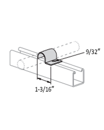 3/8" OD ONE HOLE TUBING CLAMP 14 GA  - 316 STAINLESS STEEL