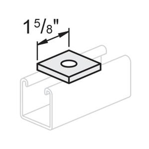 1/4 SQUARE STRUT WASHER, 1-5/8 X 1-5/8 - HOT DIPPED GALVANIZED