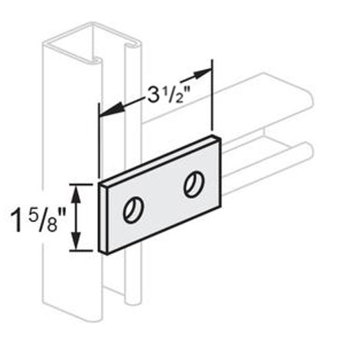 2 HOLE FLAT SPLICE PLATE - 1-5/8 X 3-1/2  - 316 STAINLESS STEEL