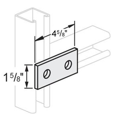 2 HOLE FLAT SPLICE PLATE - 1-5/8 X 4-5/8  - ELECTRO GALVANIZED