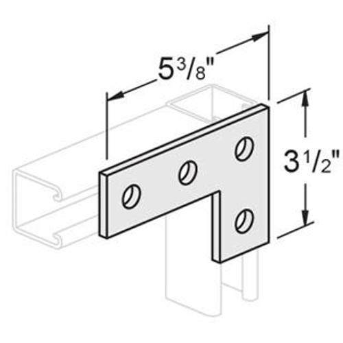 4 HOLE FLAT CORNER PLATE - 3-1/2 X 5-3/8 - YELLOW ZINC