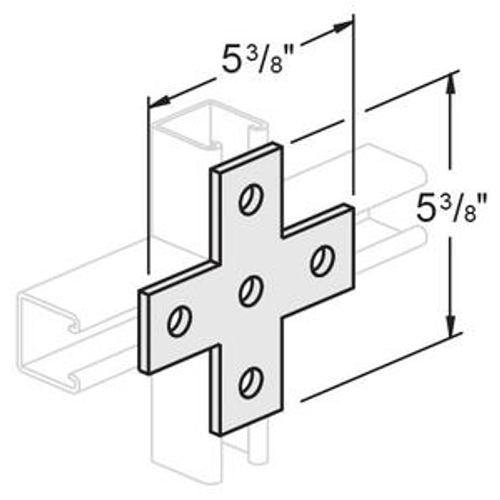 5 HOLE FLAT CROSS PLATE 5-3/8 X 5-3/8 - GREEN