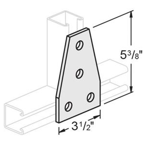 4 HOLE FLAT GUSSET TEE PLATE 3-1/2 X 5-3/8 - HOT DIPPED GALVANIZED2