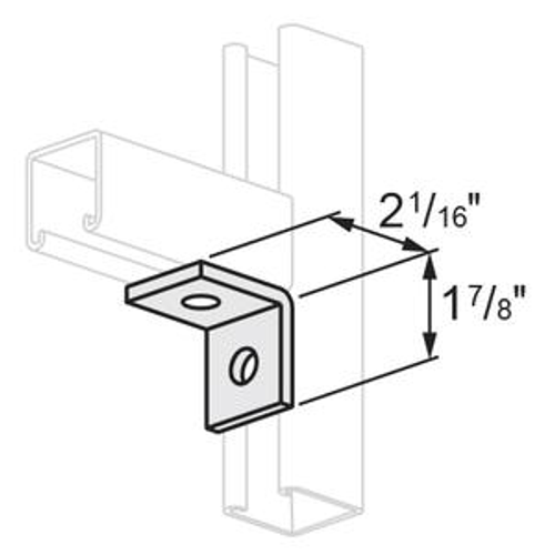2 HOLE END ANGLE 1-7/8 X 2-1/16 - HOT DIPPED GALVANIZED